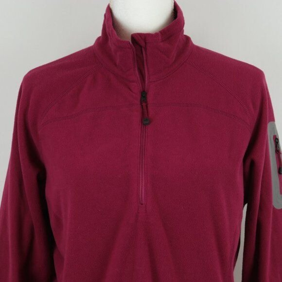 Eddie Bauer First Ascent Women's Large Pink 1/4 Zip Fleece Activewear Pullover - Picture 2 of 8